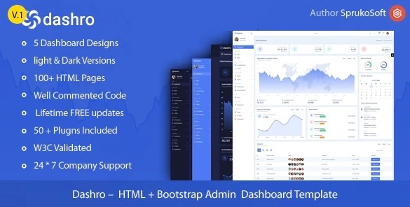 Dashro – HTML Bootstrap Admin Template