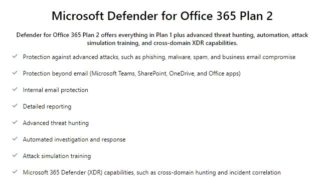 Microsoft Defender for Office 365 Plan 2