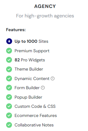 Elementor Pro Agency Plan