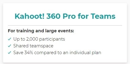 Kahoot! 360 Pro for teams