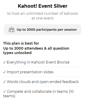 Kahoot! Event Silver