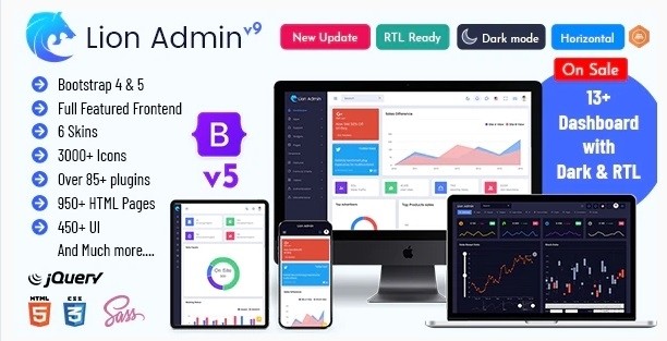 Lion - Responsive Bootstrap 5 Admin Dashboard Template and WebApp