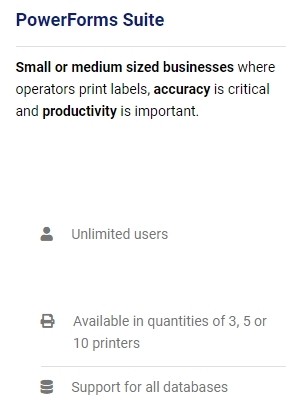 NiceLabel PowerForms Suite, 5 Printers - Electronic Delivery