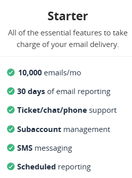 SMTP2GO Starter