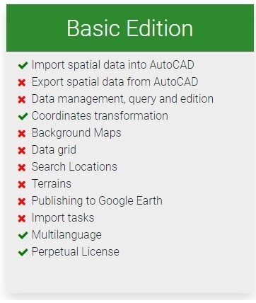 Spatial Manager for AutoCAD, Basic Edition