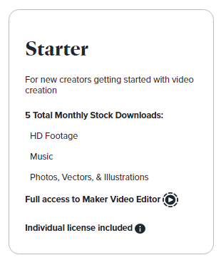 Storyblocks for starter