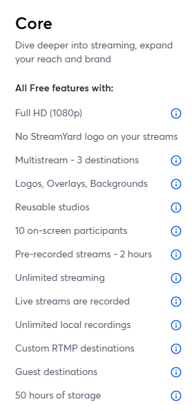 Streamyard Core