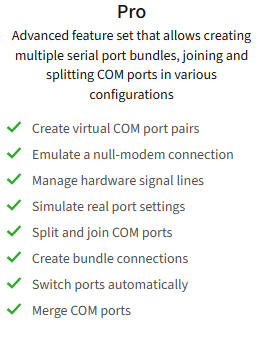 Virtual Serial Port Driver Pro
